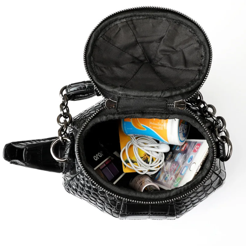 New 2024 Crocodile Pattern Creative Chinese Style Tea Wine Pot Design Women's Single Shoulder Crossbody Bag