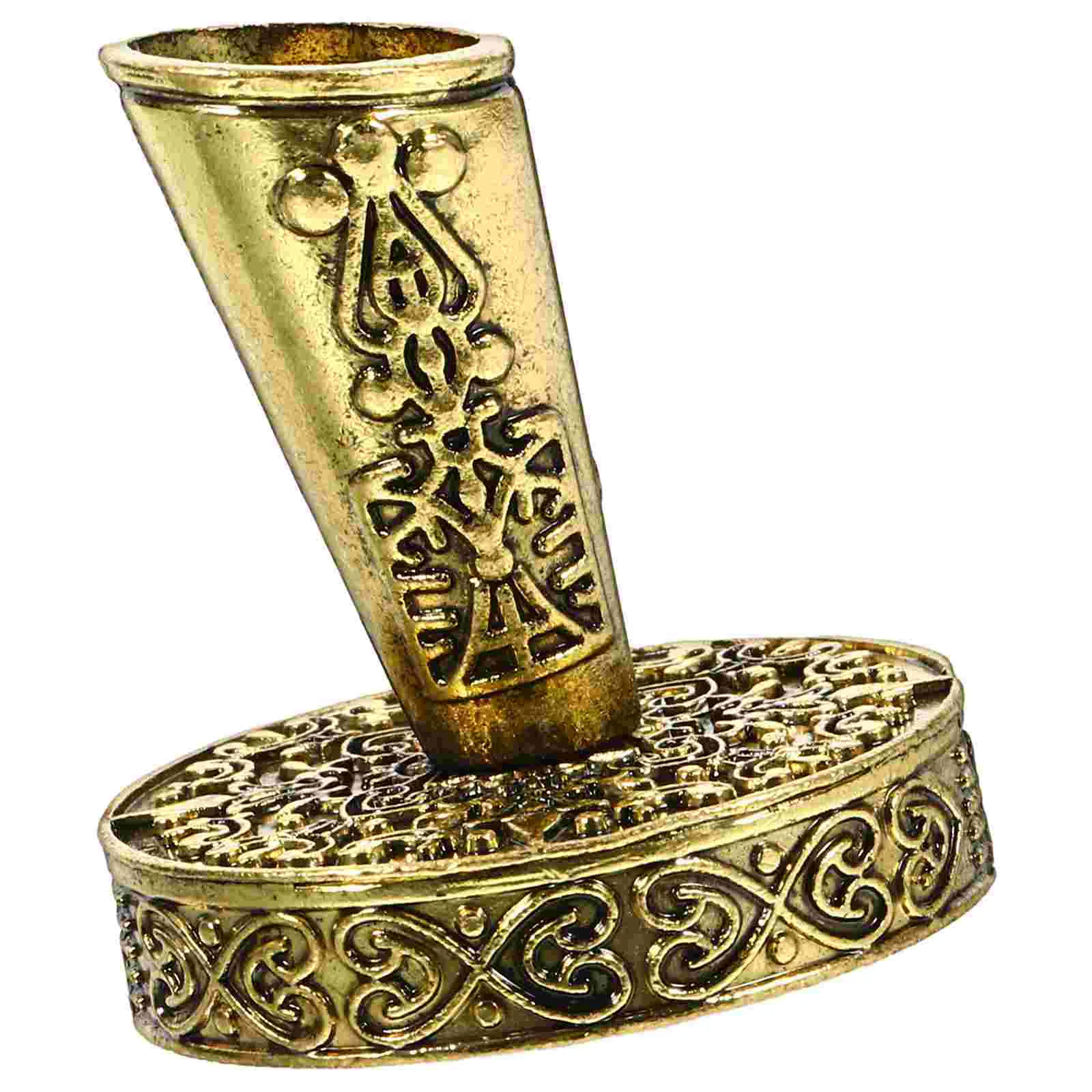 

Retro Oblique Pen Holder Single for Desk Pencil Desktop Stand Base Metal Fountain Office