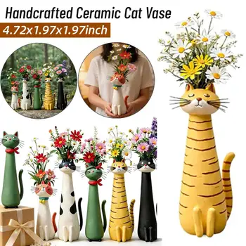 Handcrafted Ceramic Cat Vase 1