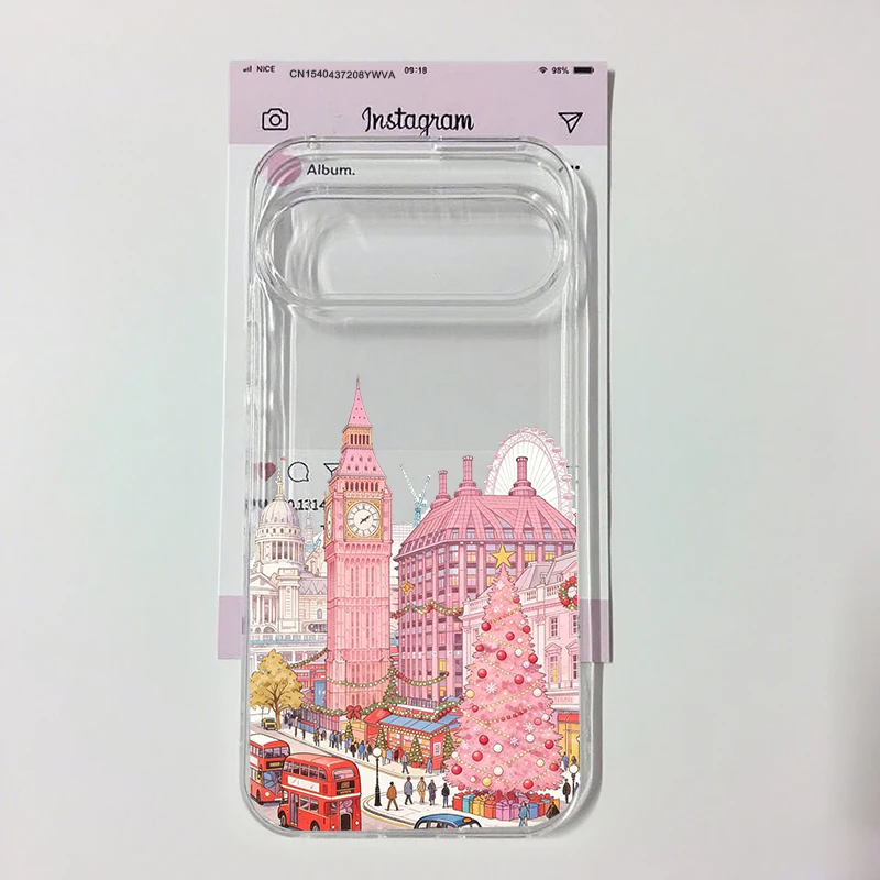 Winter Snow Street Scenery Phone Case - Clear Soft TPU Cover