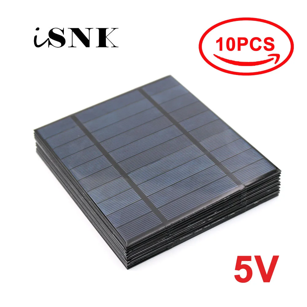 10PCS Solar Panel 5V Mini Solar System DIY For Battery Cell Phone Chargers  Portable   1W    Solar Cell