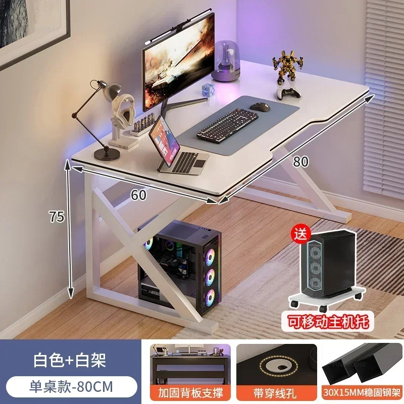 Mesas ergonômicas para computador, transmissão ao vivo, mesa para jogos, designer, estudo, leitura, casa, quarto, minimalista, escritório