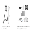 Solar Floor Lights Outdoor with Plant Stands Waterproof Street Lamps Metal Tripod Deck Landscape Lighting for Patio Porch Garden 6