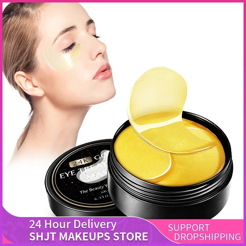 

Skincare Products 24K Gold Hyaluronic Acid Eye Mask Remove Dark Eye Circles Collagen Eye Patches Korean Face Care Product