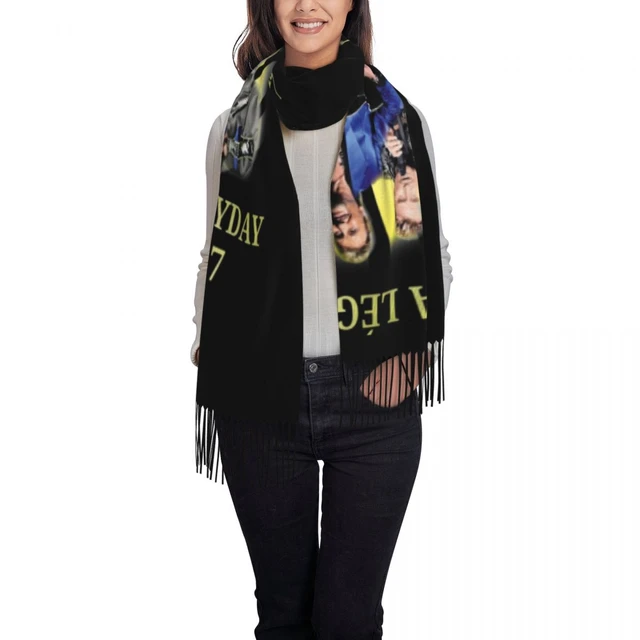 Écharpe Johnny Hallyday imprimée personnalisée pour hommes et femmes,  écharpes chaudes d'hiver, châles de chanteur