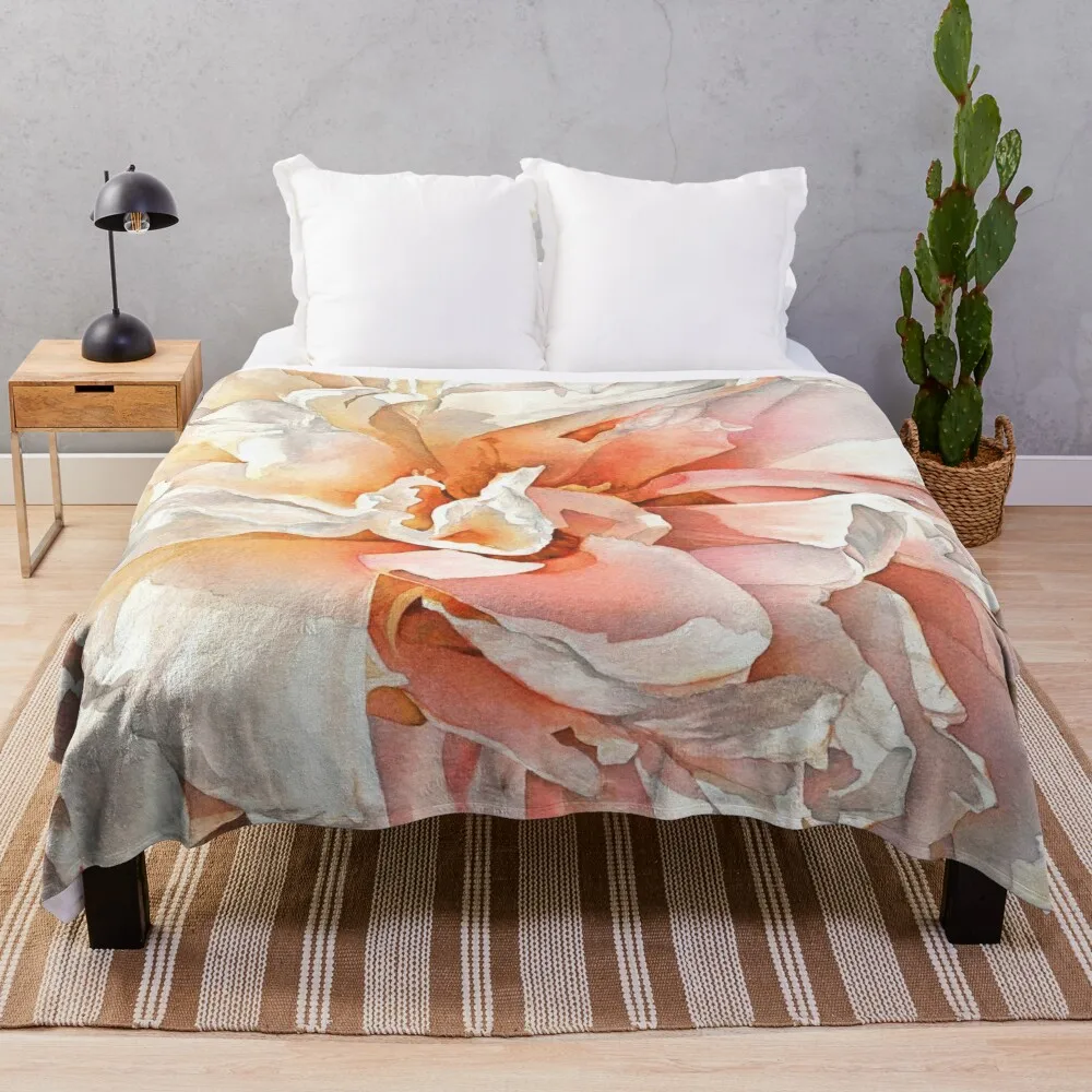 

Moon River Watercolor Painting Throw Blanket Hairy Blankets Personalized Gift