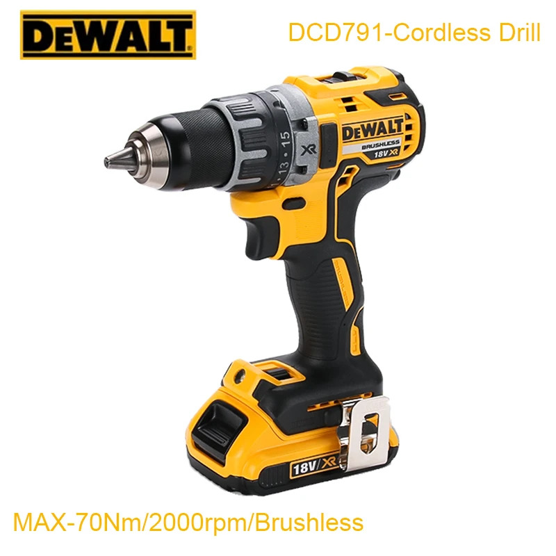 Dewalt Dcd791 Cordless Electric Drill 20v 70nm 2000rpm 15+1 Torque Set