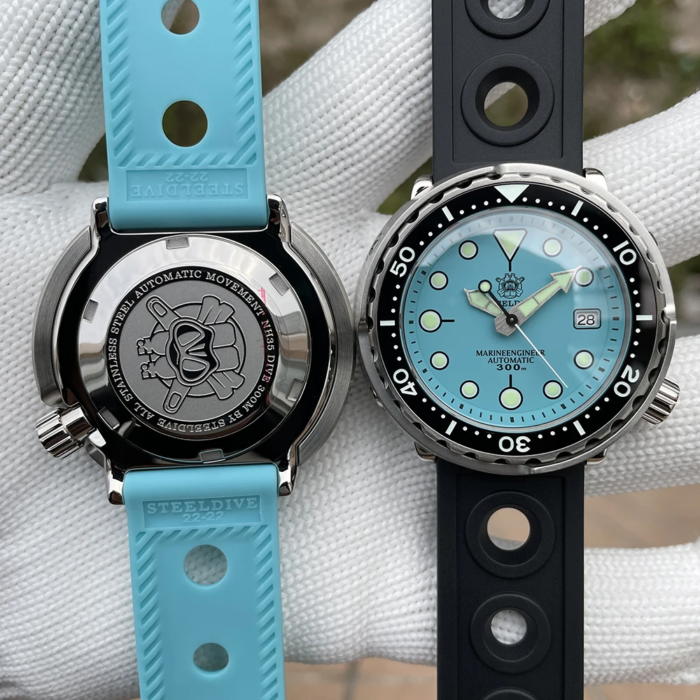 Mechanical Watch Diver Watch New Color SD1975 STEELDIVE Tuna Men's Classic Watch Super Luminous Ceramic Bezel 300M Waterproof 316L Case NH35 Dive Wristwatch