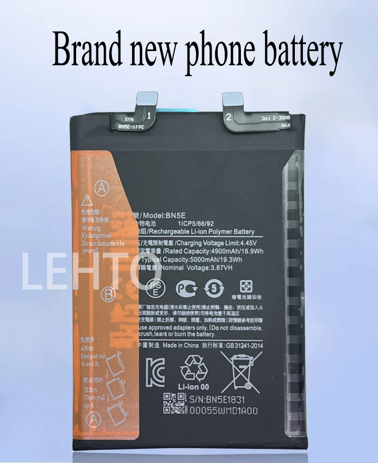 100% New high capacity BN5E Battery For Redmi Note 11 Pro 5G/POCO X4 PRO 5G Phone Replacement  Bateria