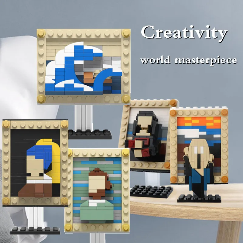 Building Blocks Creative World Famous Classic Painting Van Gogh MOC Sets Model Building Kits Blocks Kids Toys Chilaren Girls Friends Bricks Art