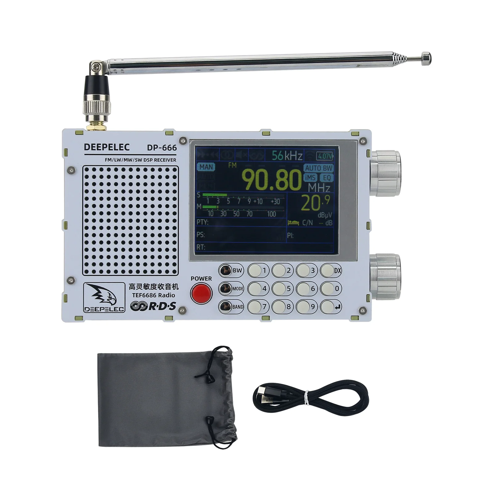 Radio Portatile DP-666 TEF6686 - FM/LW/MW/SW Banda Completa - DSP Alta Sensibilità