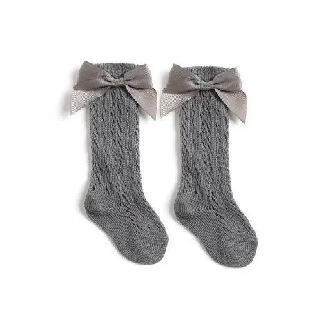 Dark Bow Bow Socks