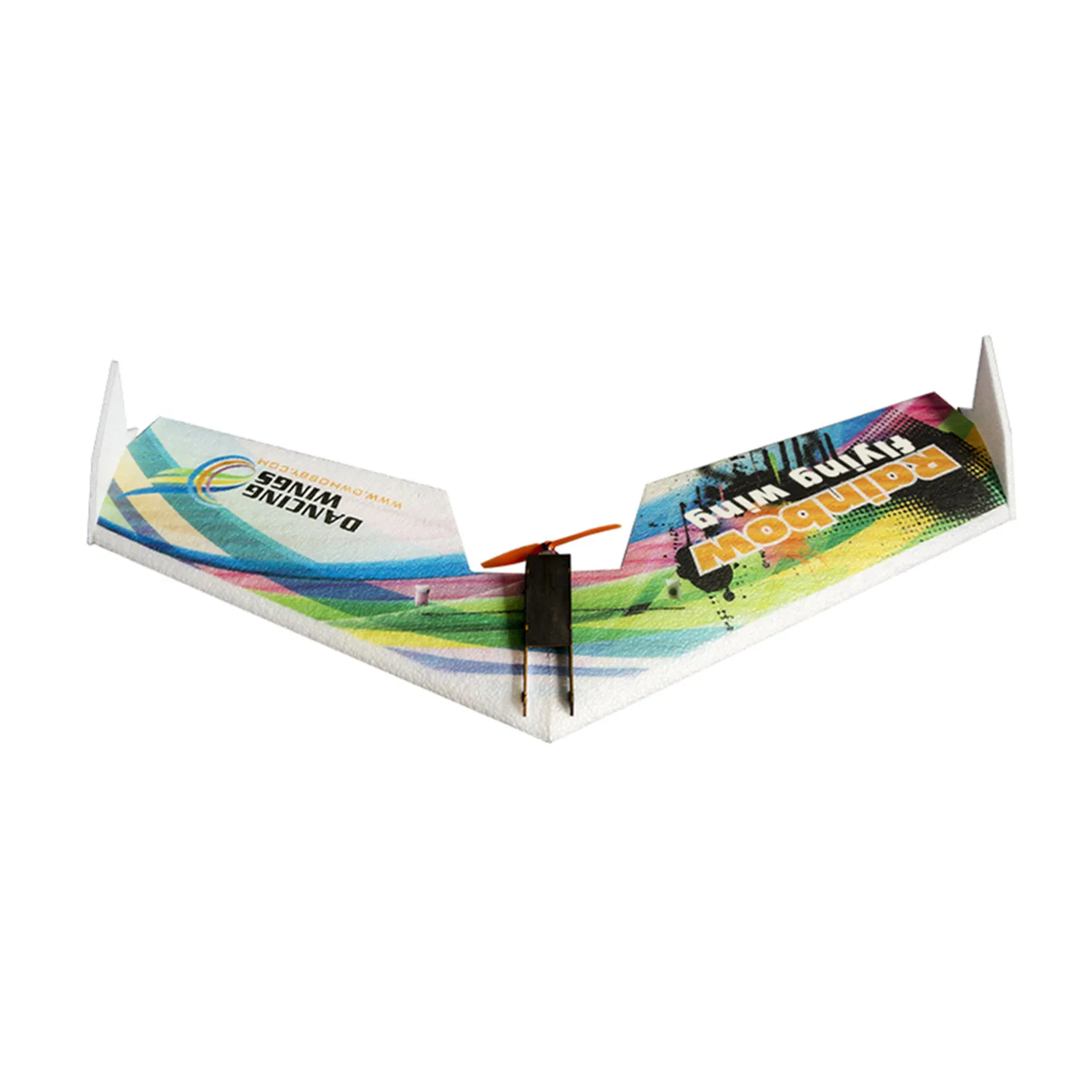 Avion RC DW HOBBY E0514-R8 Bourgogne posé sur piste, prêt pour le décollage.