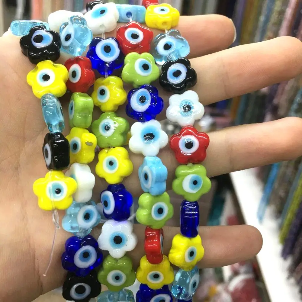 

Multicolor Glass Evil Eye Bead Glass Flower Beads Loose Beads For Jewelry Making DIY Bracelet Necklace Accessroeis DIY