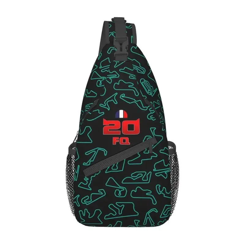 Fabio Quartararo Sling Crossbody Backpack Men Custom El Pattern Circuits Shoulder Chest Bag for Travel Hiking Daypack