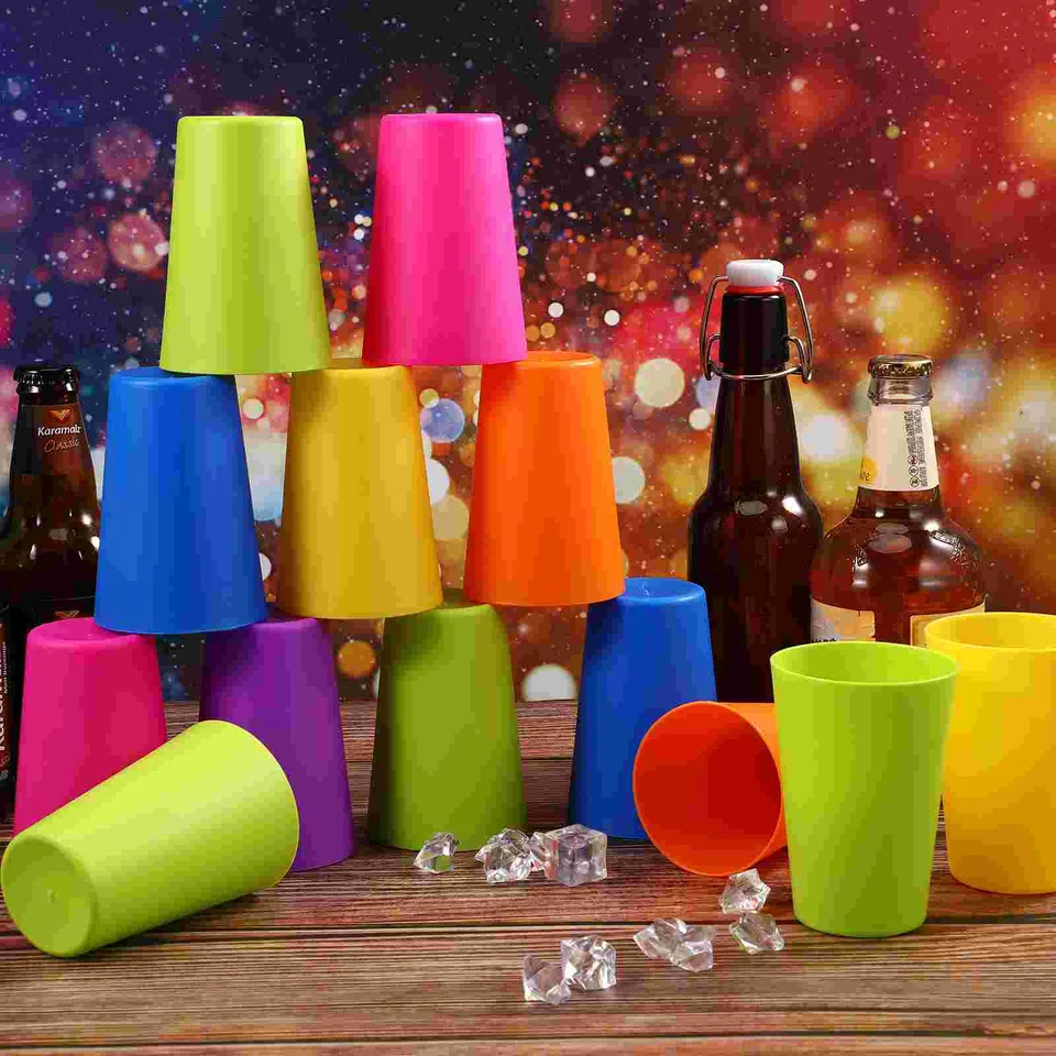Bicchieri Di Plastica Riutilizzabili RETON – 36 Pezzi, 260 Ml, 12 Colori, PP Alimentare – Per Bambini, Feste, Casa