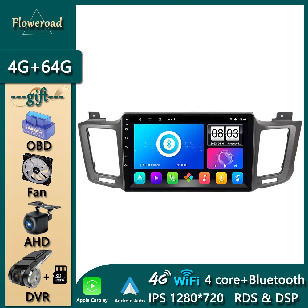 thumbnail image 1 of Cabezal Android Carplay para Toyota RAV4 4 XA40 5 XA50 2012-2018 Navegación multimedia con video para automóvil Reproductor de radio GPS Monitor estéreo IPS, 1 of 5
