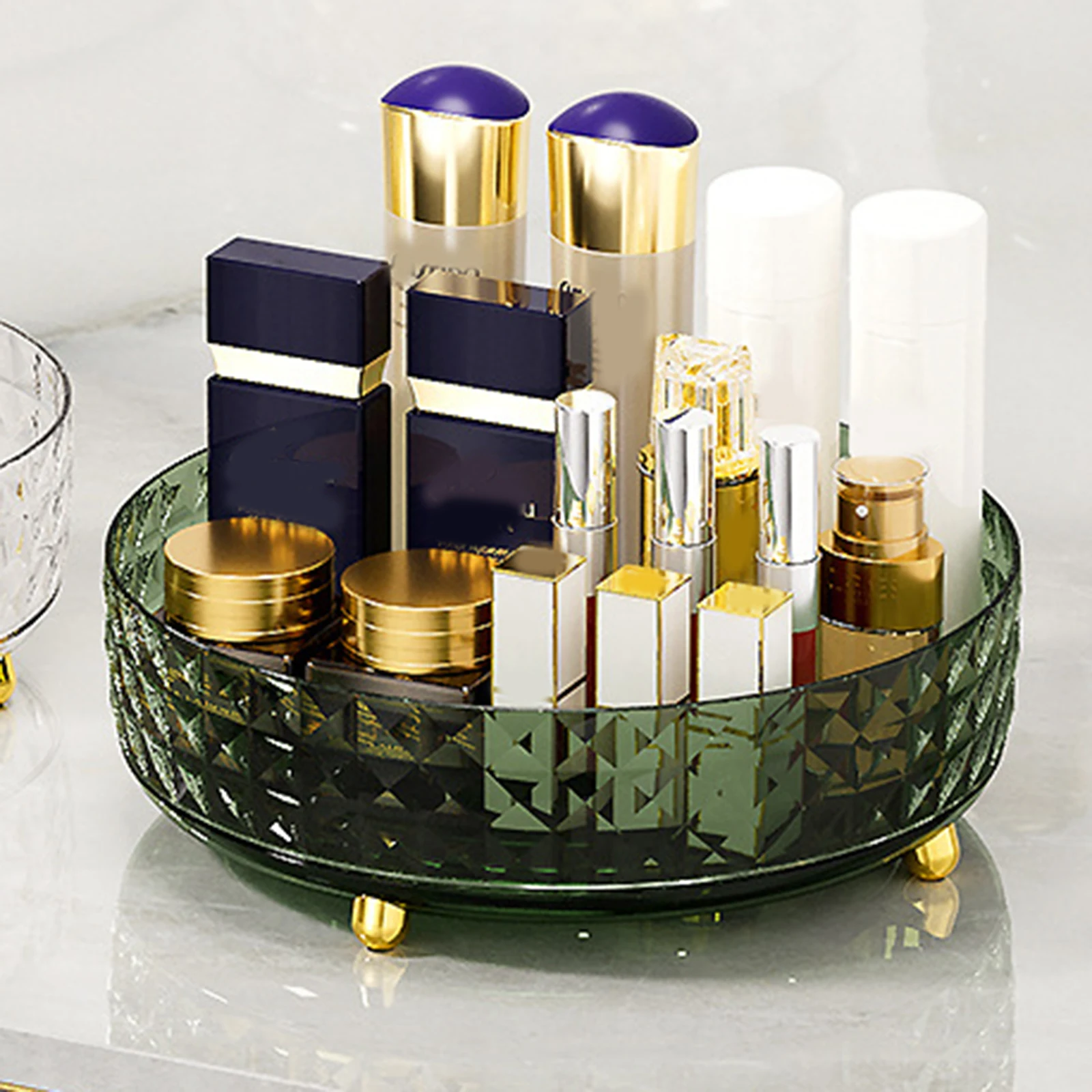 Bling Vanity Desk Rotating Makeup Organizer