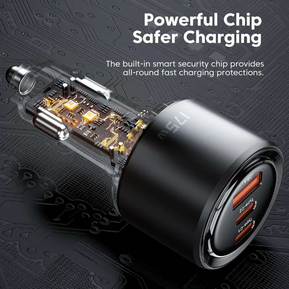 Toocki 175W Car USB Charger Fast Charging PD QC3.0 PPS Type C For iPhone 15 14 Pro Max Xiaomi Samsung S23 S24