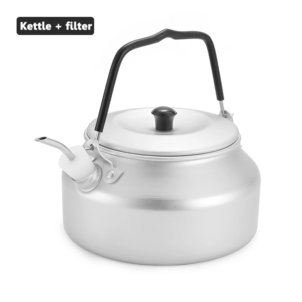 800ml 야외 캠핑 휴대용 커피 주전자, 캠핑 하이킹 배낭여행 피크닉을 위한 연장 튜브 노즐 포함