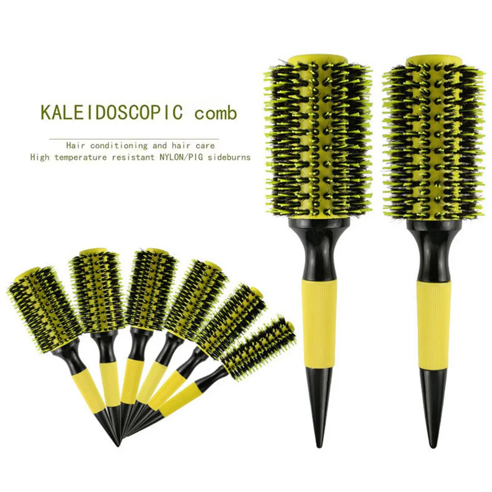 Friseurkamm, Lockenbürste, Wildschweinborstenbürste, Rollbürste, Salon-Stylingkamm, Glättbürste_voghion.com