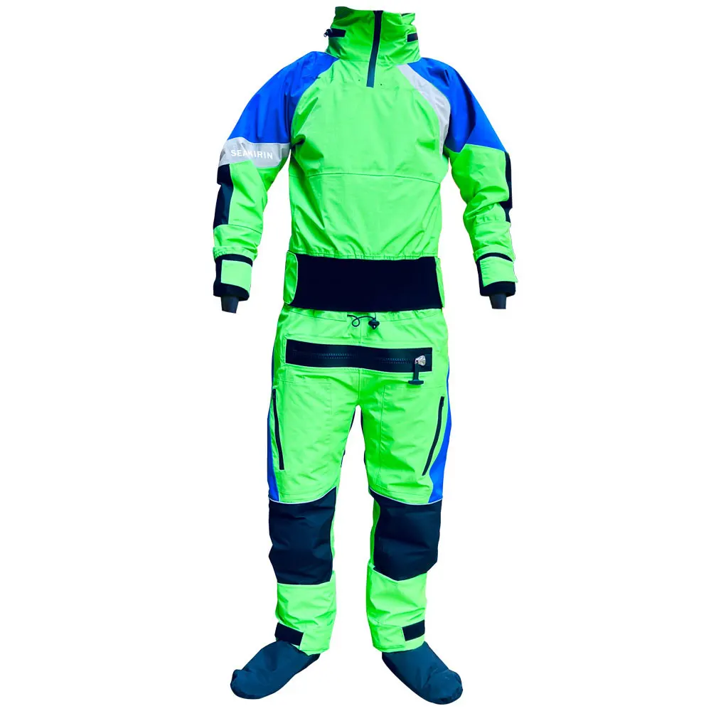 Men's Waterproof Kayak DrySuit Breathable Sailing Paddling Dry Suits Survival Suit With Removable Hood Keep Warm In Cold Water