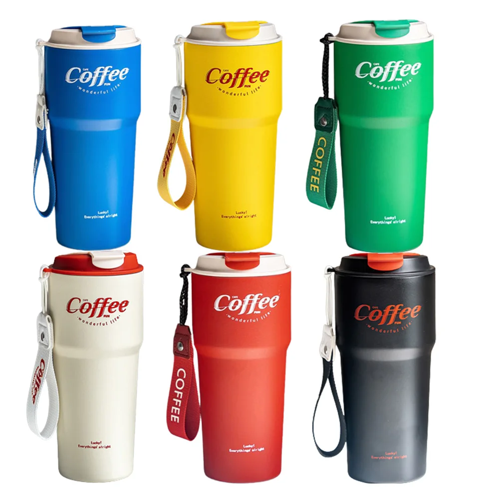 Coffee 보온 텀블러 보냉 물병 손잡이 미니 스텐컵 스포츠 대용량 티 커피 원터치 휴대용 컵 421ML 62