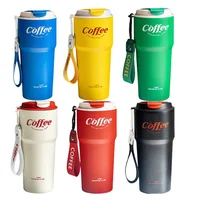 Coffee 보온 텀블러 보냉 물병 손잡이 미니 스텐컵 스포츠 대용량 티 커피 원터치 휴대용 컵 421ML 62 2
