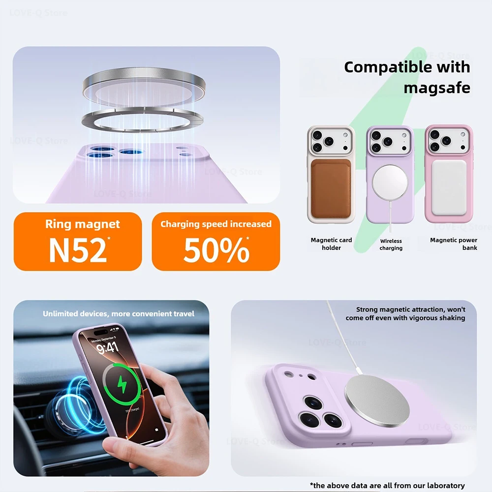 Luxury Liquid Silicone Magnetic Phone Case with MagSafe