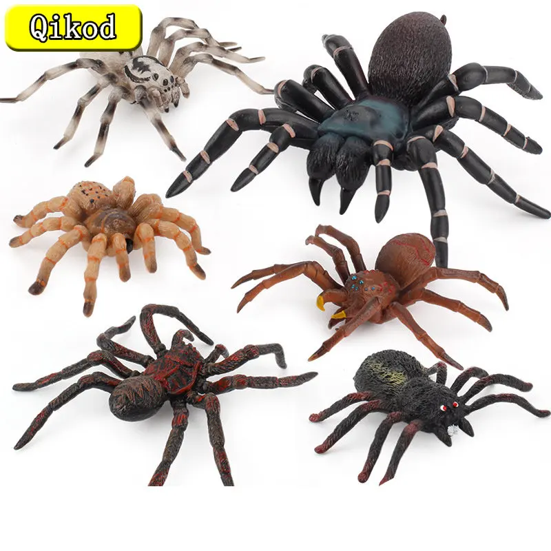 

New Wolf Spider Funnel Spider Black Spider Simulated Insect Solid Model Children's Trick and Scare Prop Funny Cognition Gift Toy