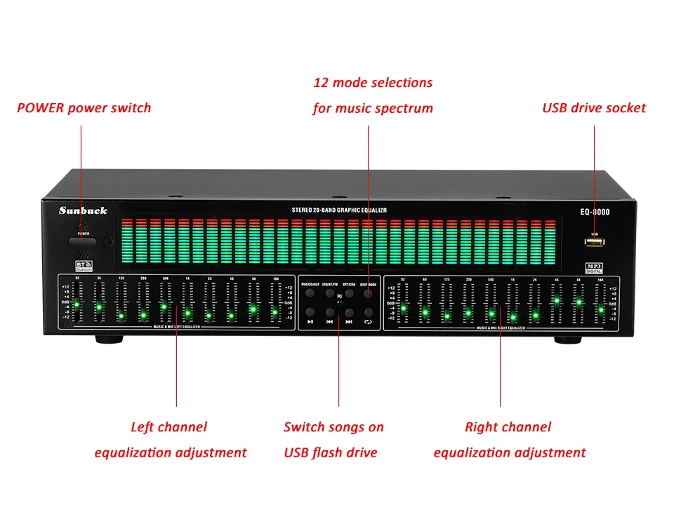 EQ8000 イコライザー Bluetooth 5.4 ファイバー同軸デジタルオーディオ EQ8000 イコライザー Bluetooth 5.4 ファイバー同軸デジタルオーディオ