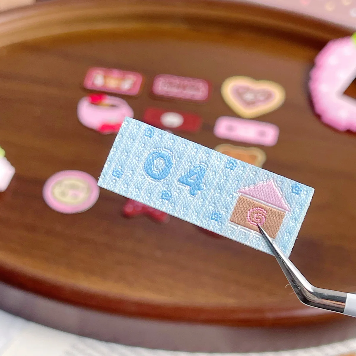 카와이 직조 원단 라벨 스티커 롤 데코 스티커 한국 스티커 스크랩북 스티커 별 딸기 저널 구카 용품
