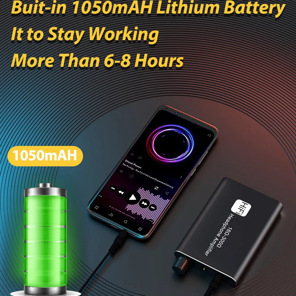 Portable Headphone Amp Rechargeable Two-Stage GAIN Switch HiFi Amplifier Compatible MP3/4 Phones PC 3.5mm Audio Digital Devices headphone amplifier portable dac amplifier