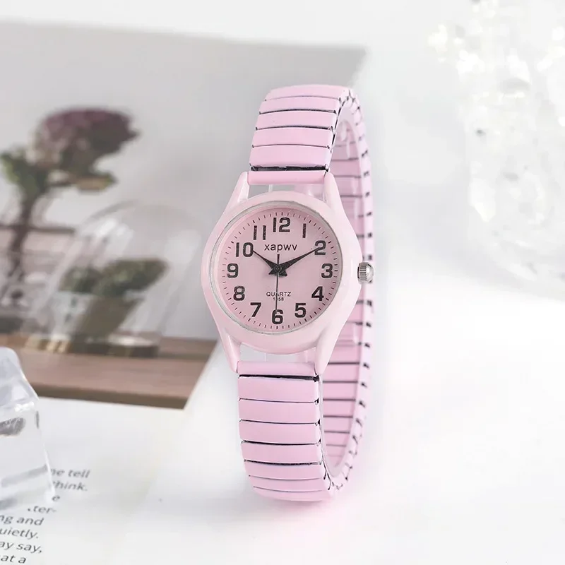 Women Watches Fashion Stainless Steel Elastic Band Retro Bracelet Watch