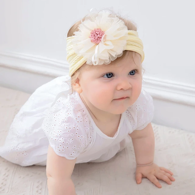 Diadema para bebé, turbante con lazo de flores, diademas elásticas para  niña recién nacida, banda para el pelo para niño pequeño, accesorios para  el cabello para bebé - AliExpress
