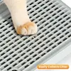 Litter Box Catcher With Wooden Base, Anti-Tracking& Easy To Clean, Litter Box Step, Ramp Designed Ideal For Small Elderly Cats 3