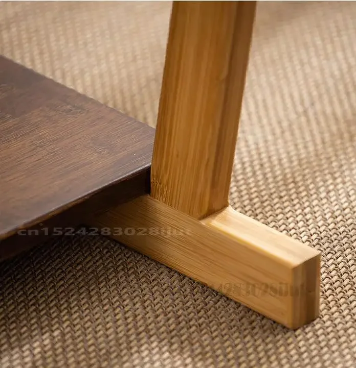 Bamboo Legless Chair, Tatami Floor Backrest, Japanese Style Zen Seat-Eco-Friendly Living Room Furniture, LED Desk Lamp
