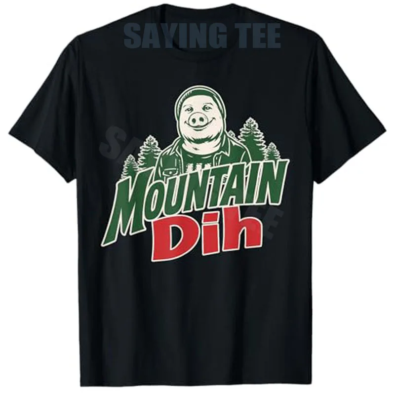 Mountain Dih John Pork Brainrot Meme Vintage Retro T-Shirt Y2k Herrenmode Kleidung Neuheit Geschenk Sommermode Kurzarm-T-Shirt