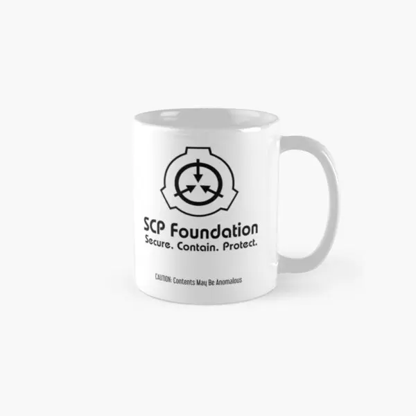

Scp Foundation Logo Classic Mug Picture Simple Image Printed Design Gifts Cup Coffee Tea Drinkware Photo Handle Round