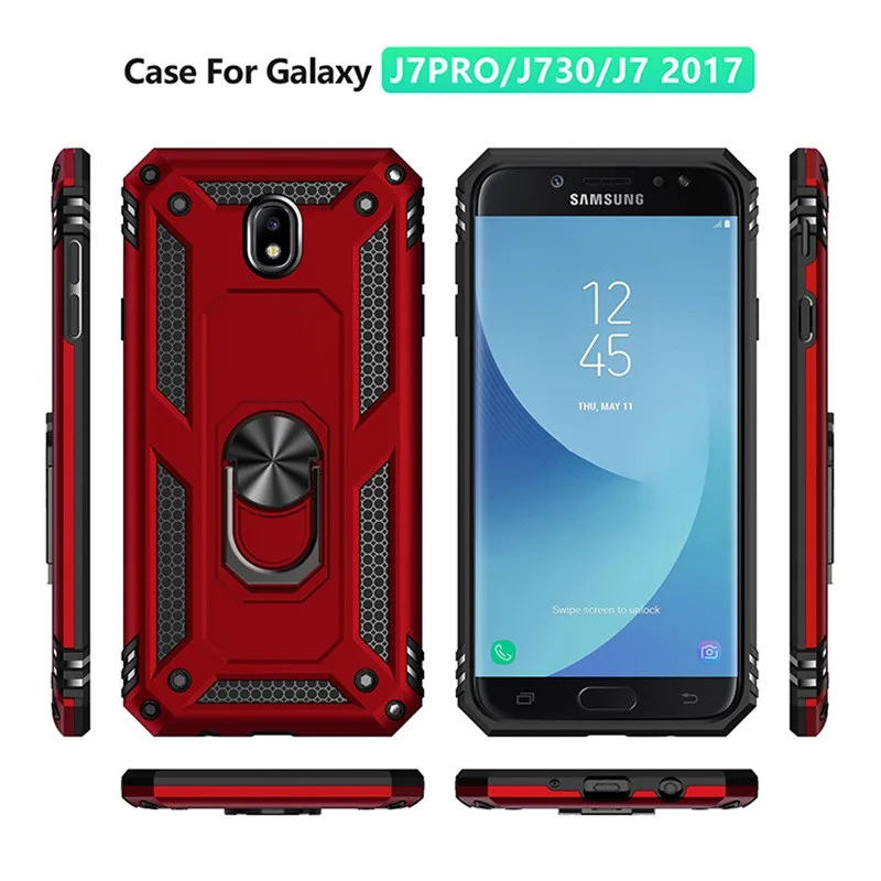 Luxury Armor Soft Shockproof Case with Ring Holder and Magnet Cover