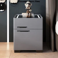 Тумбочка, умный сейф, дизайн «все в одном» с беспроводной зарядкой, многофункциональный ящик для хранения для спальни, домашнего использования, минималистичный стиль — изображение 2