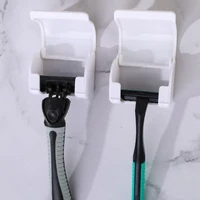 Razor Holder Box Dustproof Shaving Tool Organizers Shelf Wall Mounted Bathroom Set Men Shaver Rack Cap Plastic Suction Cup 1