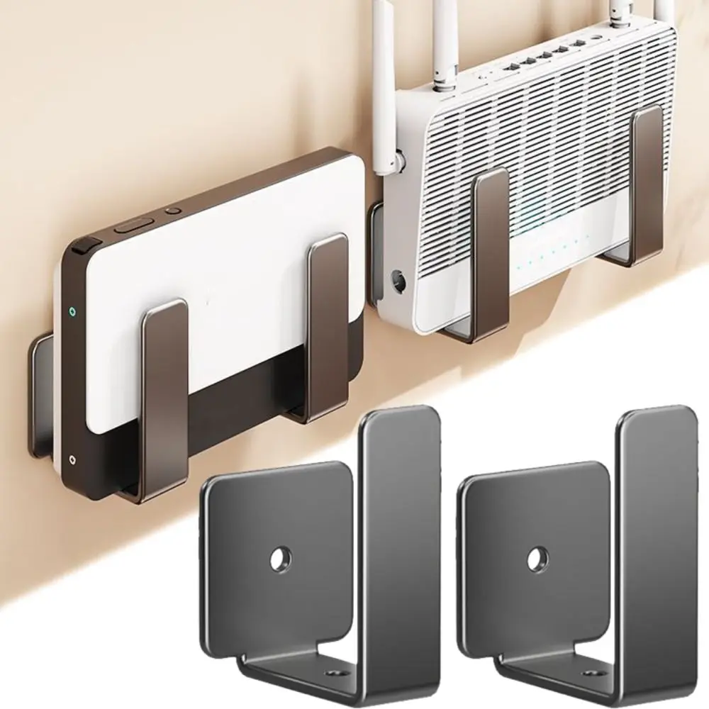 Carbon Steel Wall Mount Router Holder Space Saving