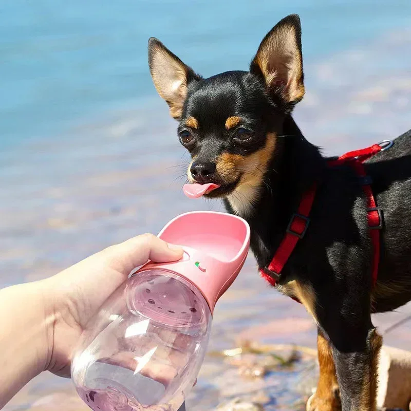 350ml/550ml Portable Dog Water Bottle Bowl Outdoor Walking Puppy