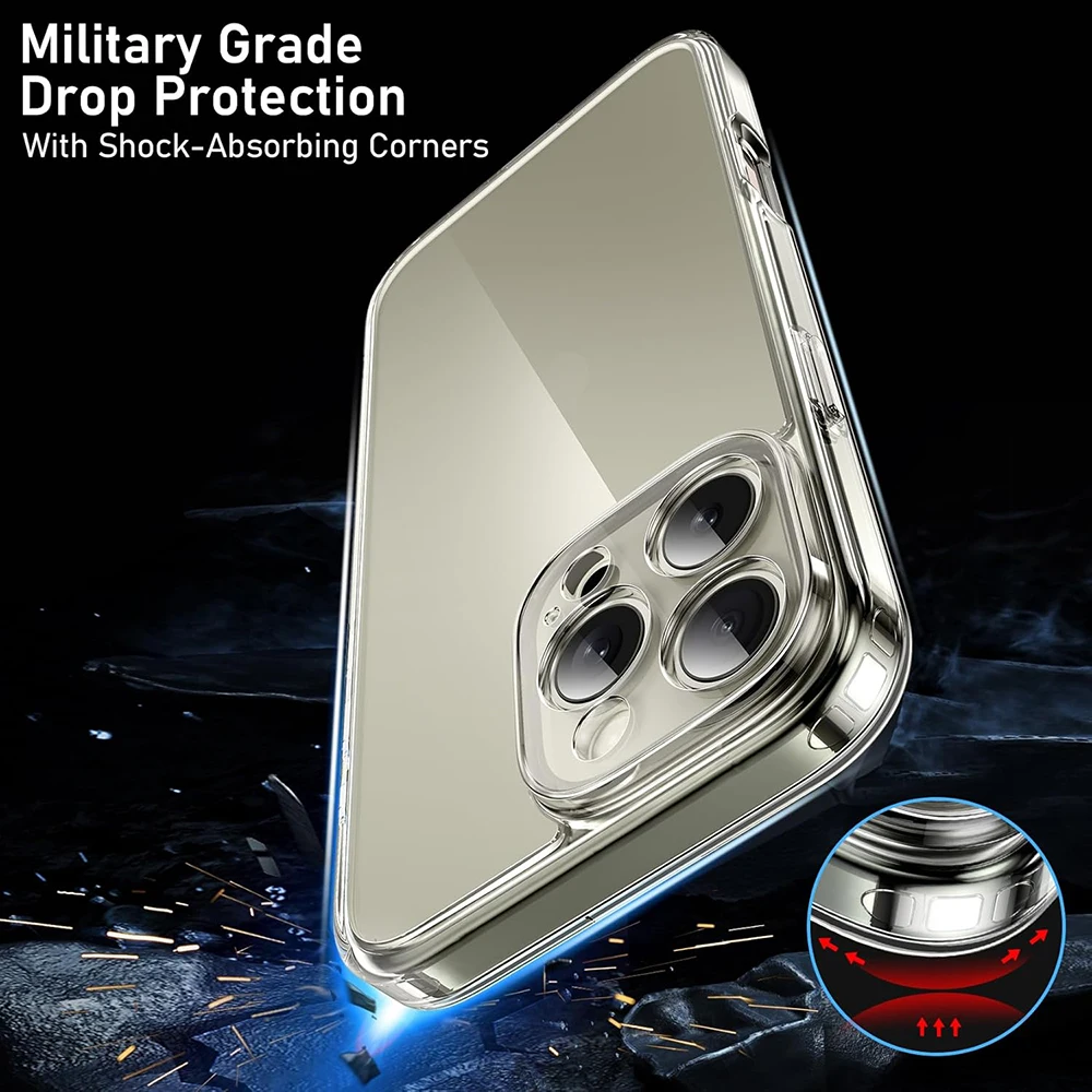 Hybrid Shockproof Silicone TPU Shell Case with Invisible Airbag Protection