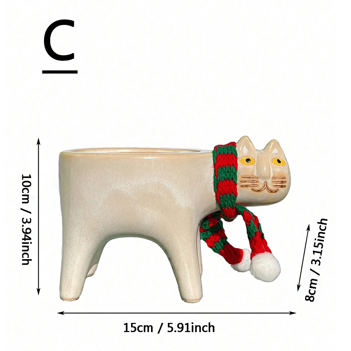 Charming Ceramic Cat Planter for Succulents and Flowers - Decorative Garden and Balcony Accent