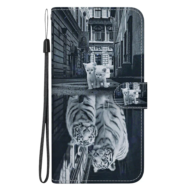 Elegant 3D Fashion Leather Magnetic Flip Wallet Phone Case with Artistic Design