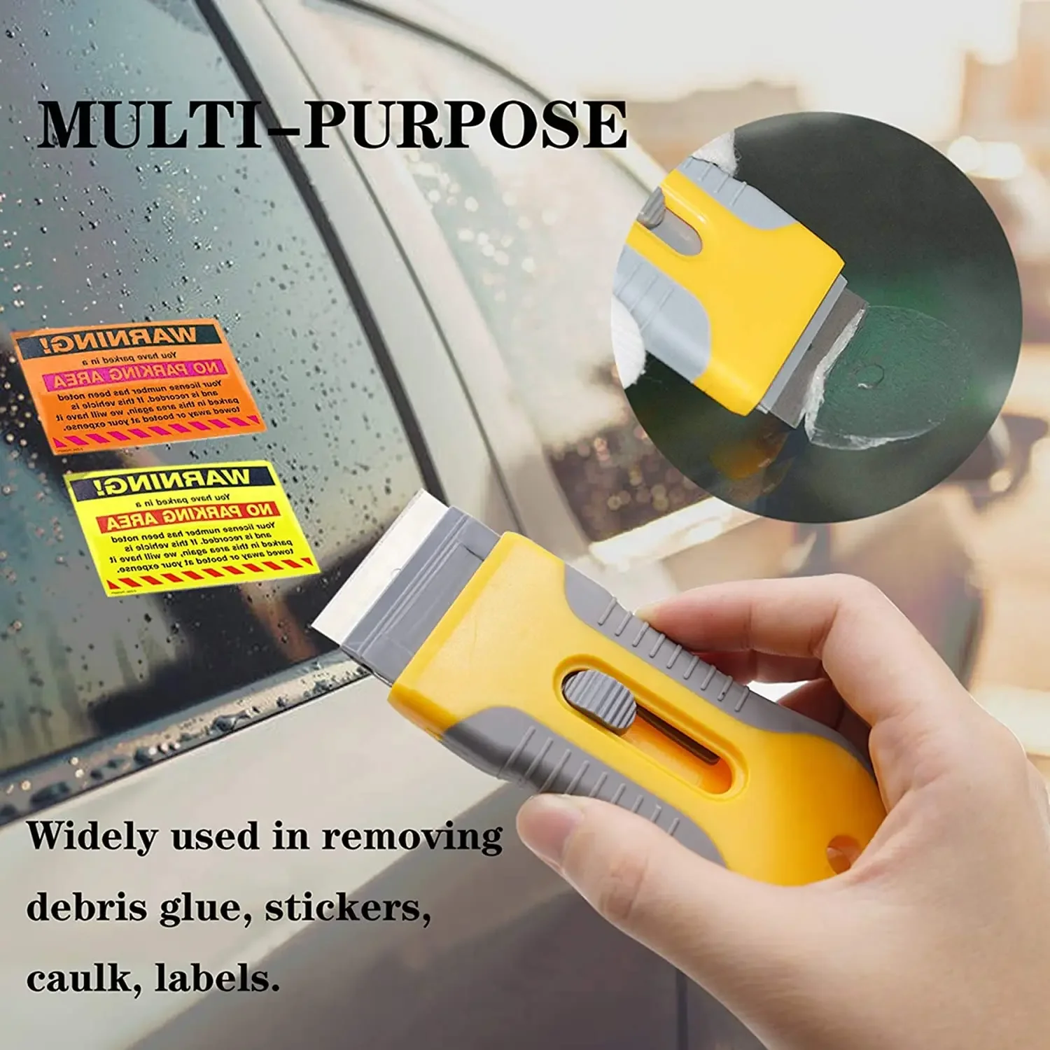 Glue Removal Blade Glass Oven Razor Scraper Plastic Handle Razor Scraper Spatula Car Film Tool Window Cleaning Blade