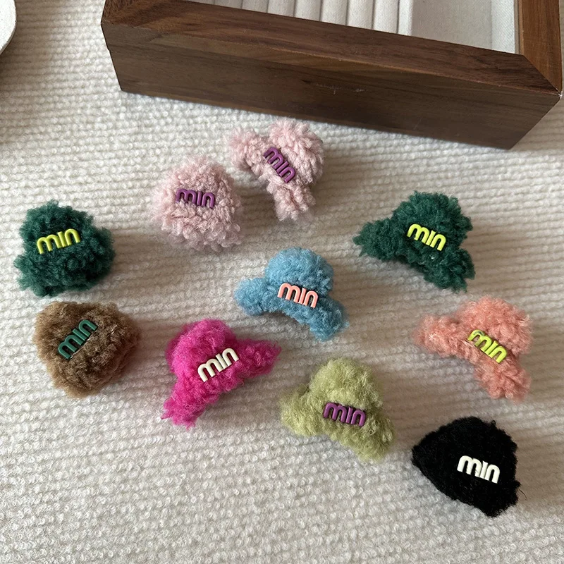 Korean Version Cute Plush Hairpin Versatile Small Scratch Clip Women Hair Ornament Princess Hheadwear Headdress Hair Accessories 6 pcs rabbit diy ornament stuffed bunny korean version clothing accessories crafts headband supplies decor