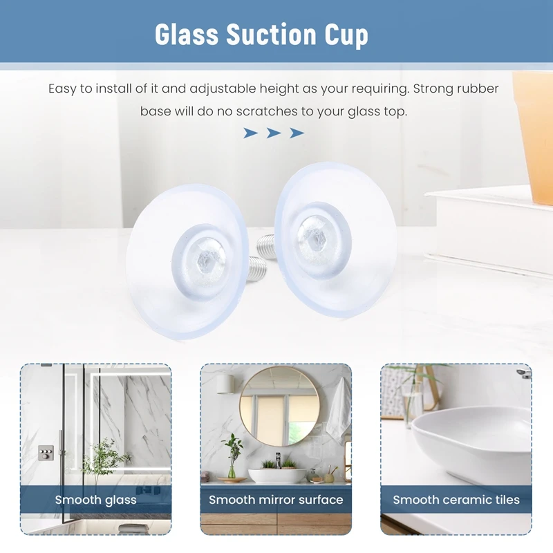 10 Pcs Rubber Strong Suction Cup Replacements For Glass Table Tops With M6 Screw